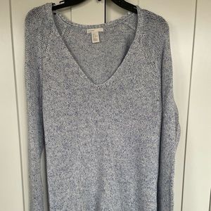 blue knit sweater